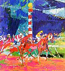 Leroy Neiman Canvas Paintings - Clubhouse Turn